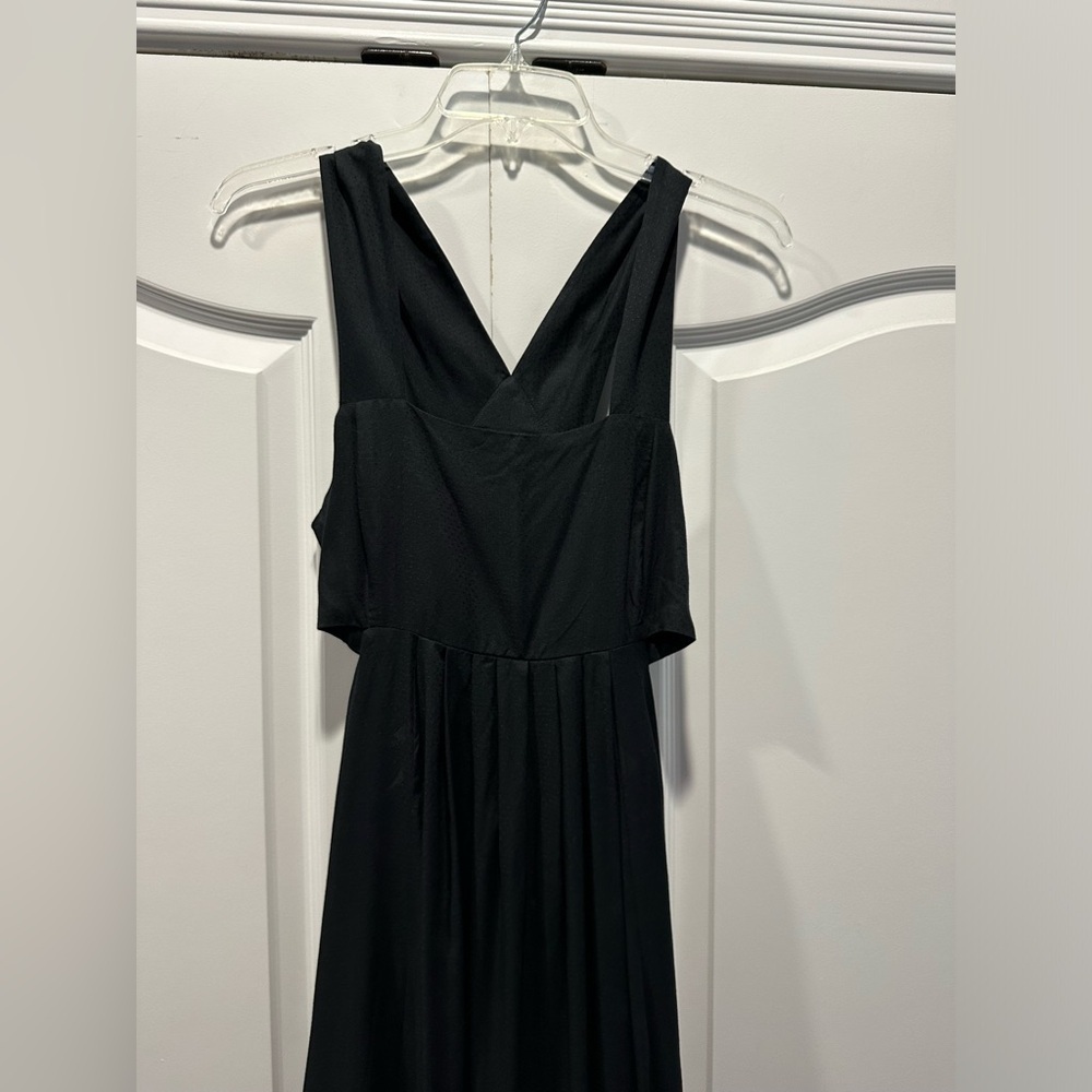 NWT Anthropologie Black‎ Side Cut Out Maxi Dress Medium